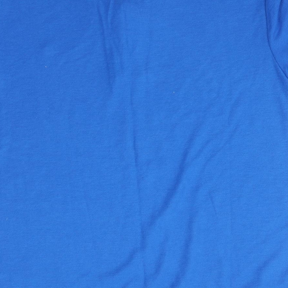 Slazenger Mens Blue  Polyester  Polo Size M Collared Button - Mid Blue
