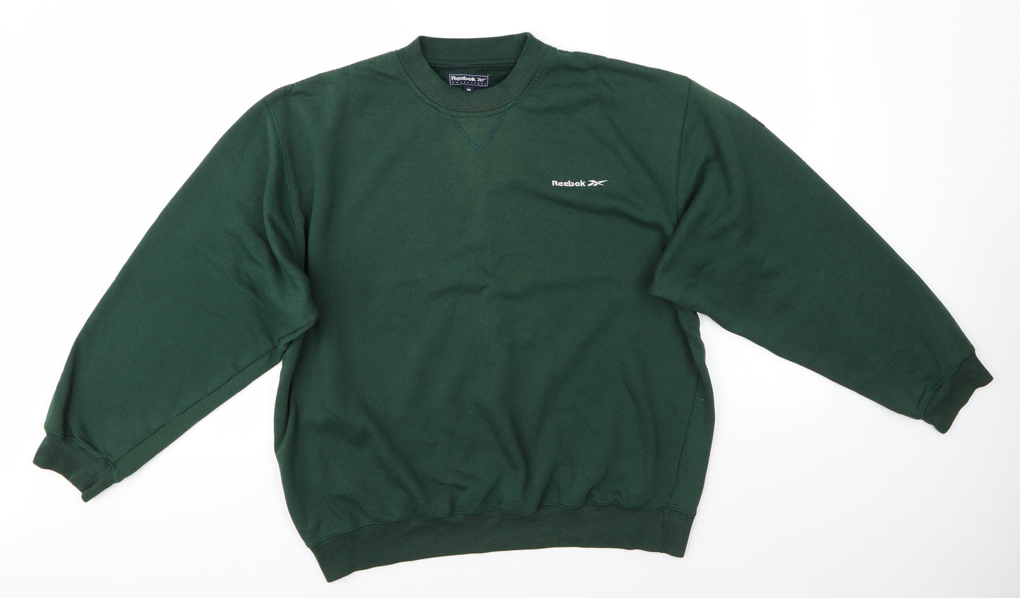 Reebok  Mens Green  Polyester Pullover Sweatshirt Size M   - Bottle Green colour