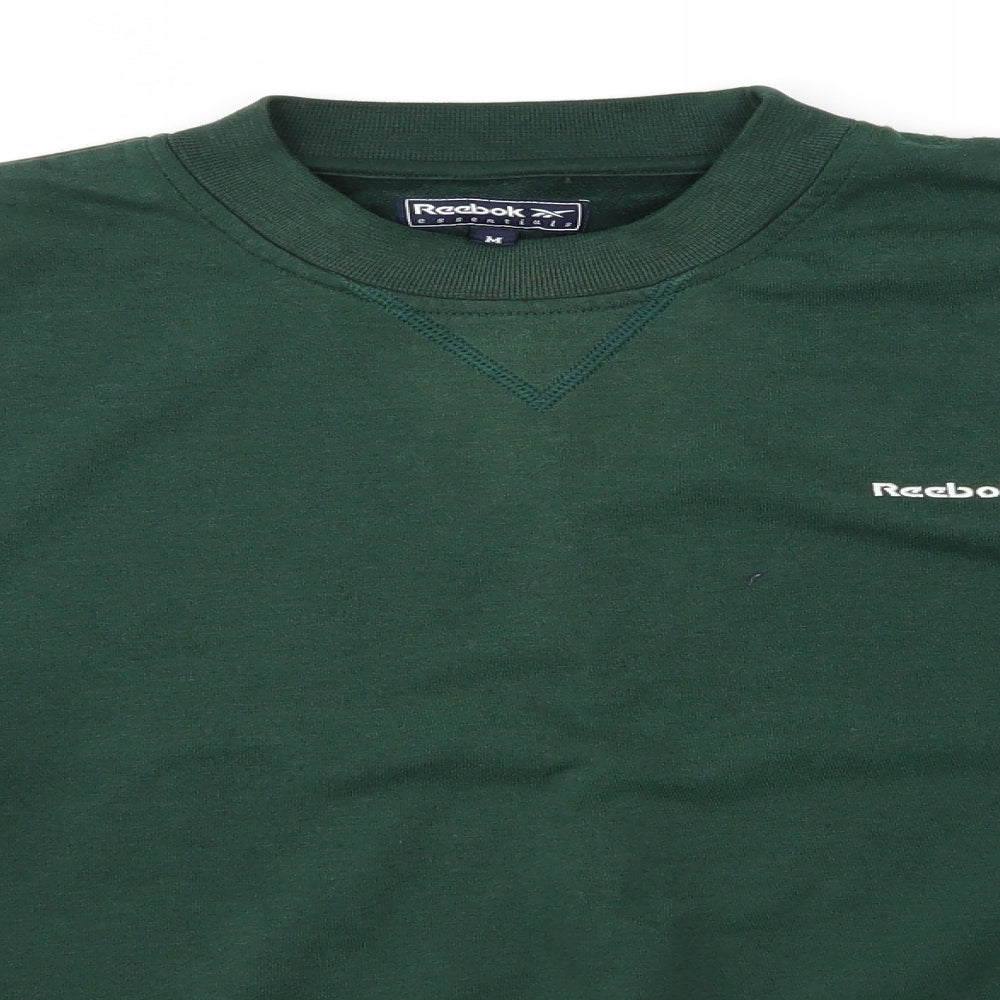 Reebok  Mens Green  Polyester Pullover Sweatshirt Size M   - Bottle Green colour