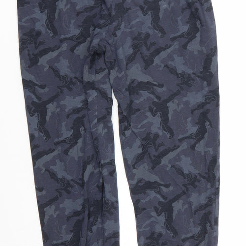 NEXT Boys Blue Camouflage Cotton  Pyjama Pants Size 14 Years   - Character Silohette against camouflauge
