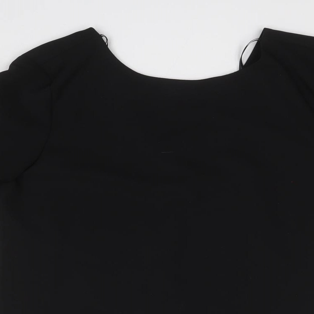 Zara Womens Black  Polyester Basic Blouse Size L Round Neck