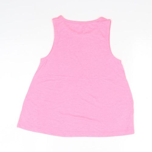 George Girls Pink  Polyester Basic Tank Size 9-10 Years Round Neck