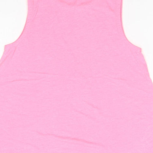 George Girls Pink  Polyester Basic Tank Size 9-10 Years Round Neck