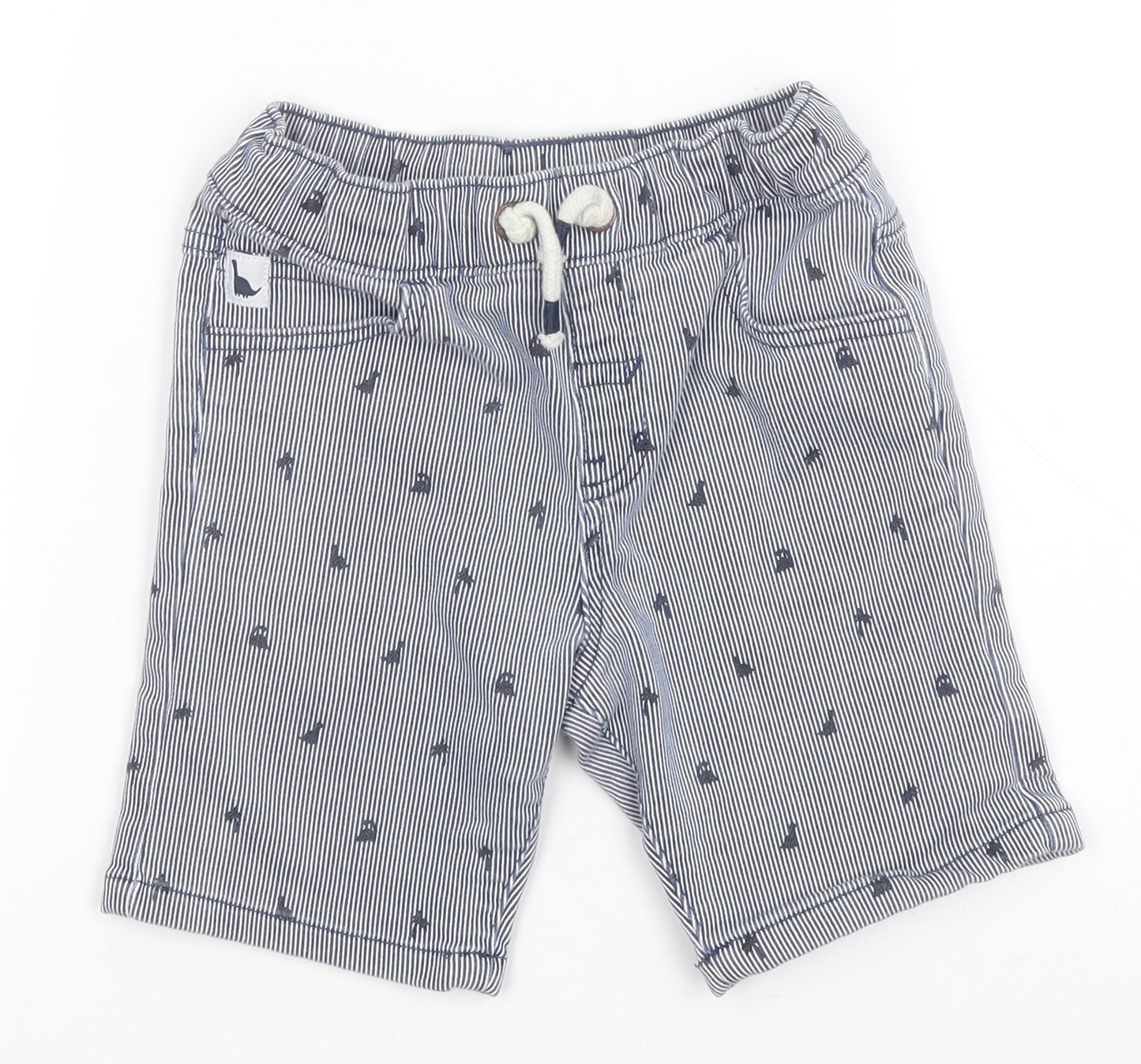 George Boys White Striped Cotton Cargo Shorts Size 5-6 Years  Regular