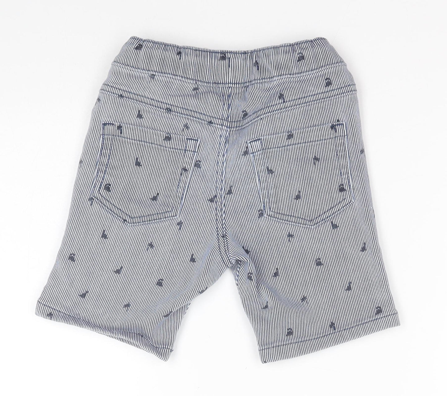 George Boys White Striped Cotton Cargo Shorts Size 5-6 Years  Regular