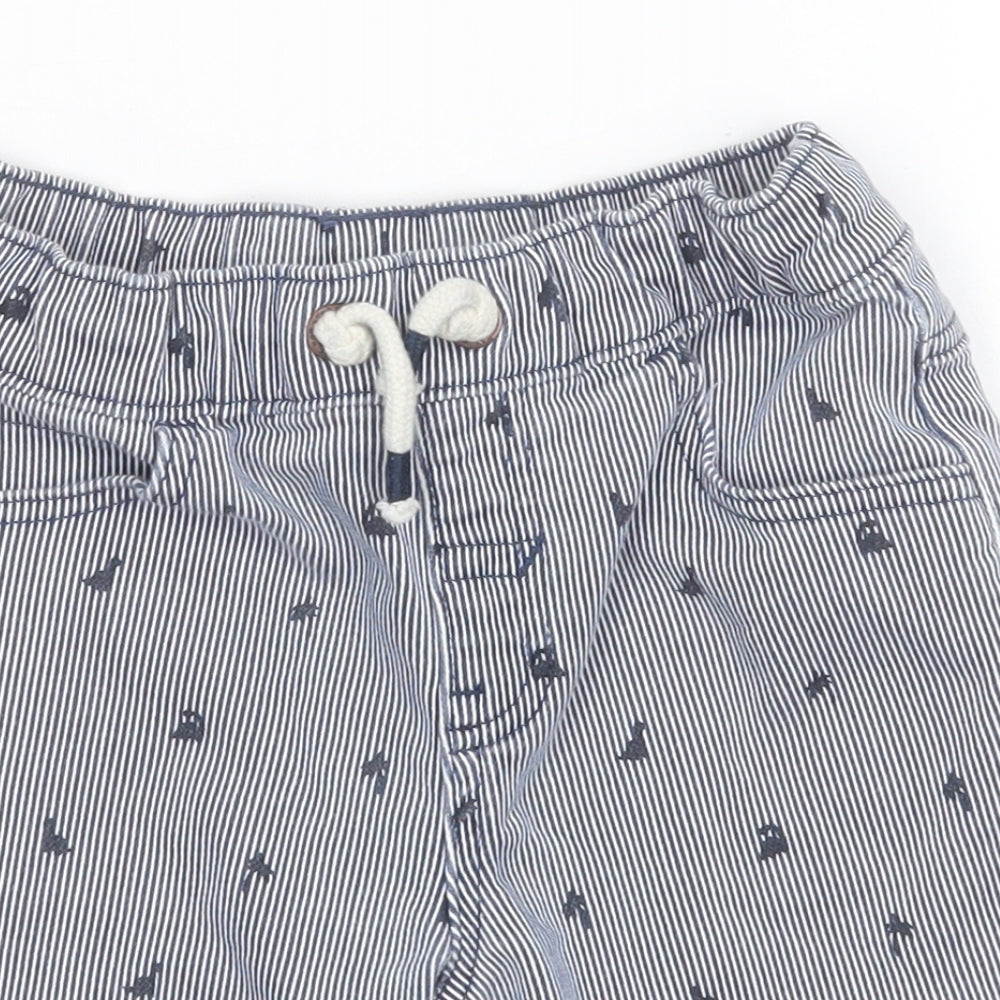 George Boys White Striped Cotton Cargo Shorts Size 5-6 Years  Regular