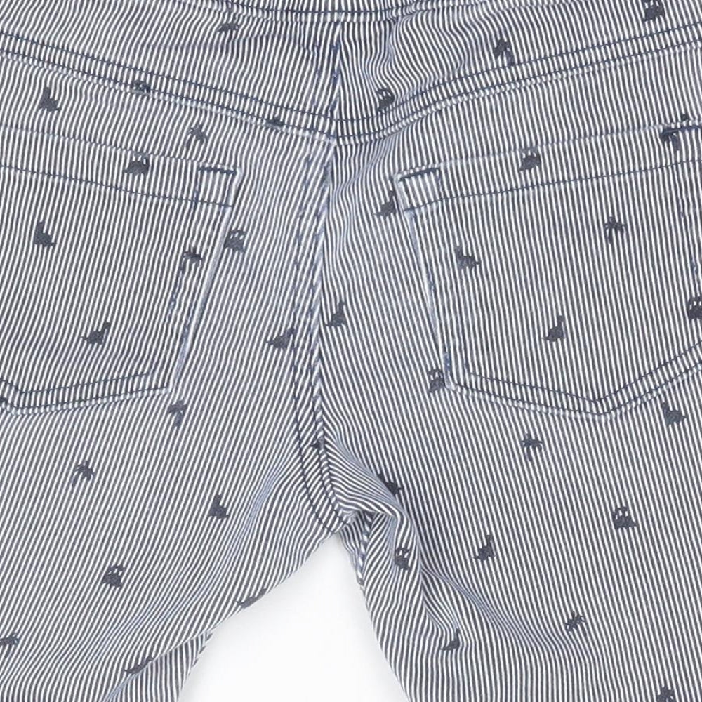 George Boys White Striped Cotton Cargo Shorts Size 5-6 Years  Regular