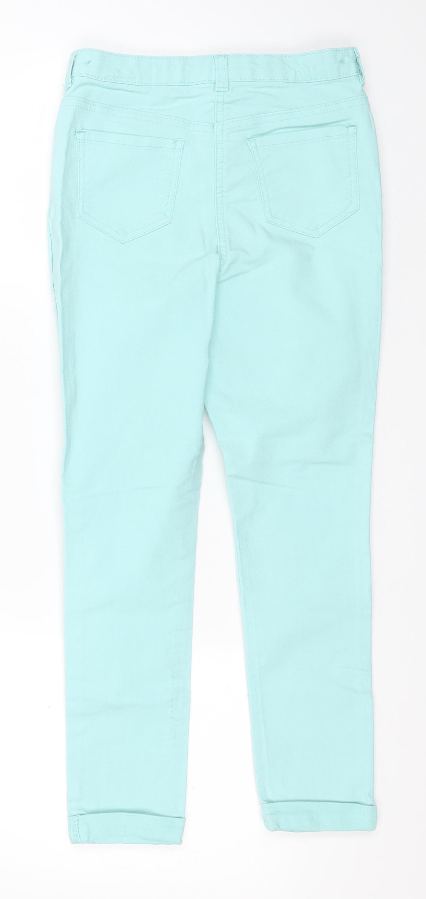 George Girls Green  Cotton Straight Jeans Size 9-10 Years  Regular