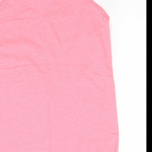 Primark Girls Pink  Polyester Basic Tank Size 10-11 Years Round Neck