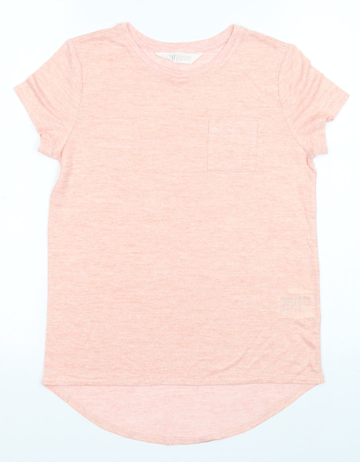 H&M Girls Gold  Viscose Basic T-Shirt Size 10-11 Years Round Neck