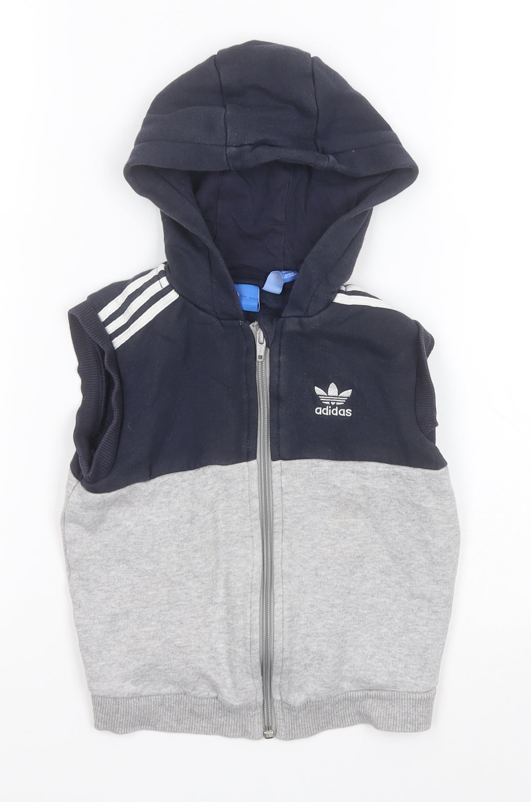 adidas Boys Blue  Cotton Full Zip Hoodie Size 3-4 Years