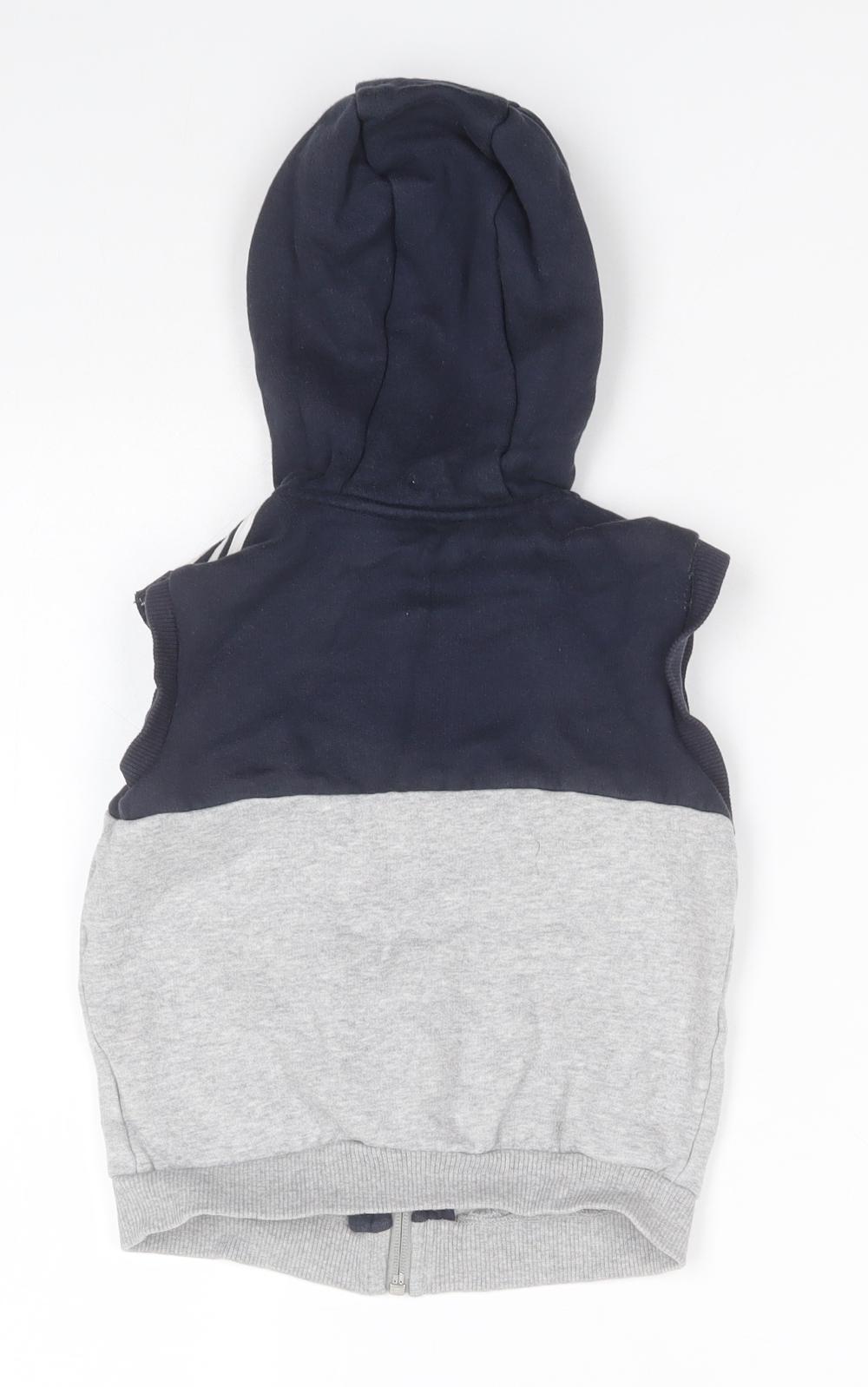 adidas Boys Blue  Cotton Full Zip Hoodie Size 3-4 Years