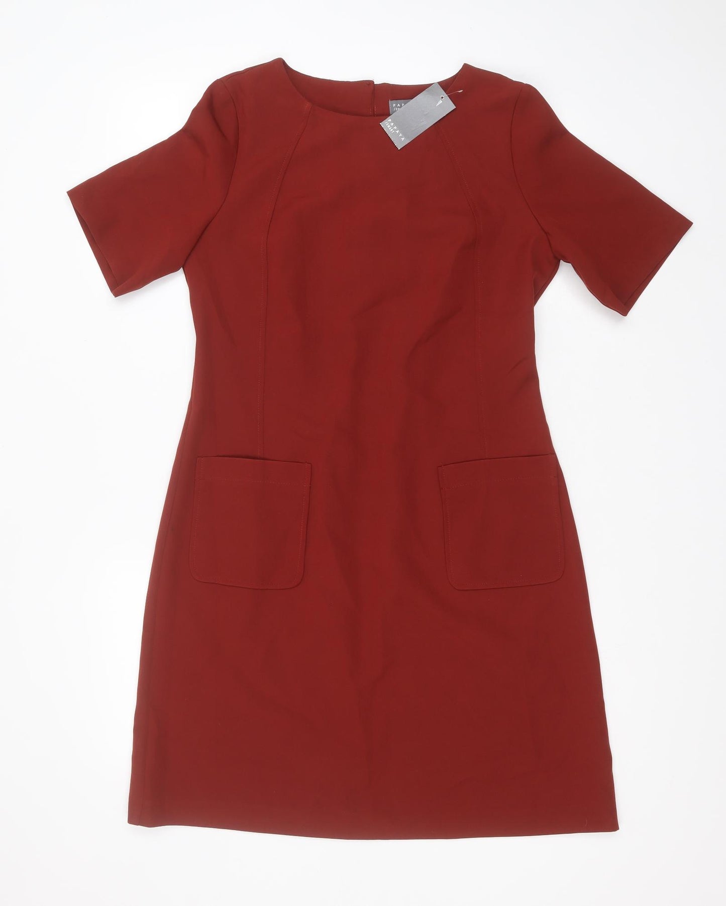 Papaya Womens Brown  Polyester T-Shirt Dress  Size 10  Round Neck