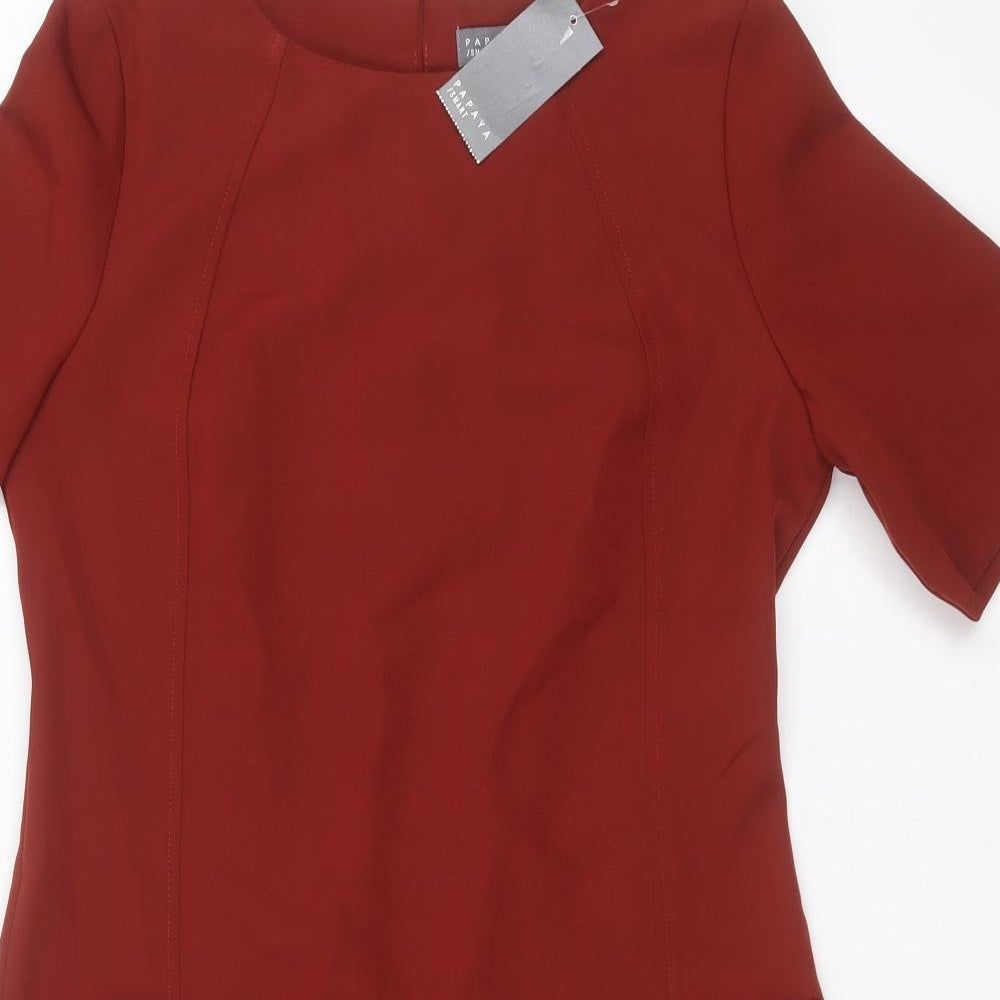 Papaya Womens Brown  Polyester T-Shirt Dress  Size 10  Round Neck