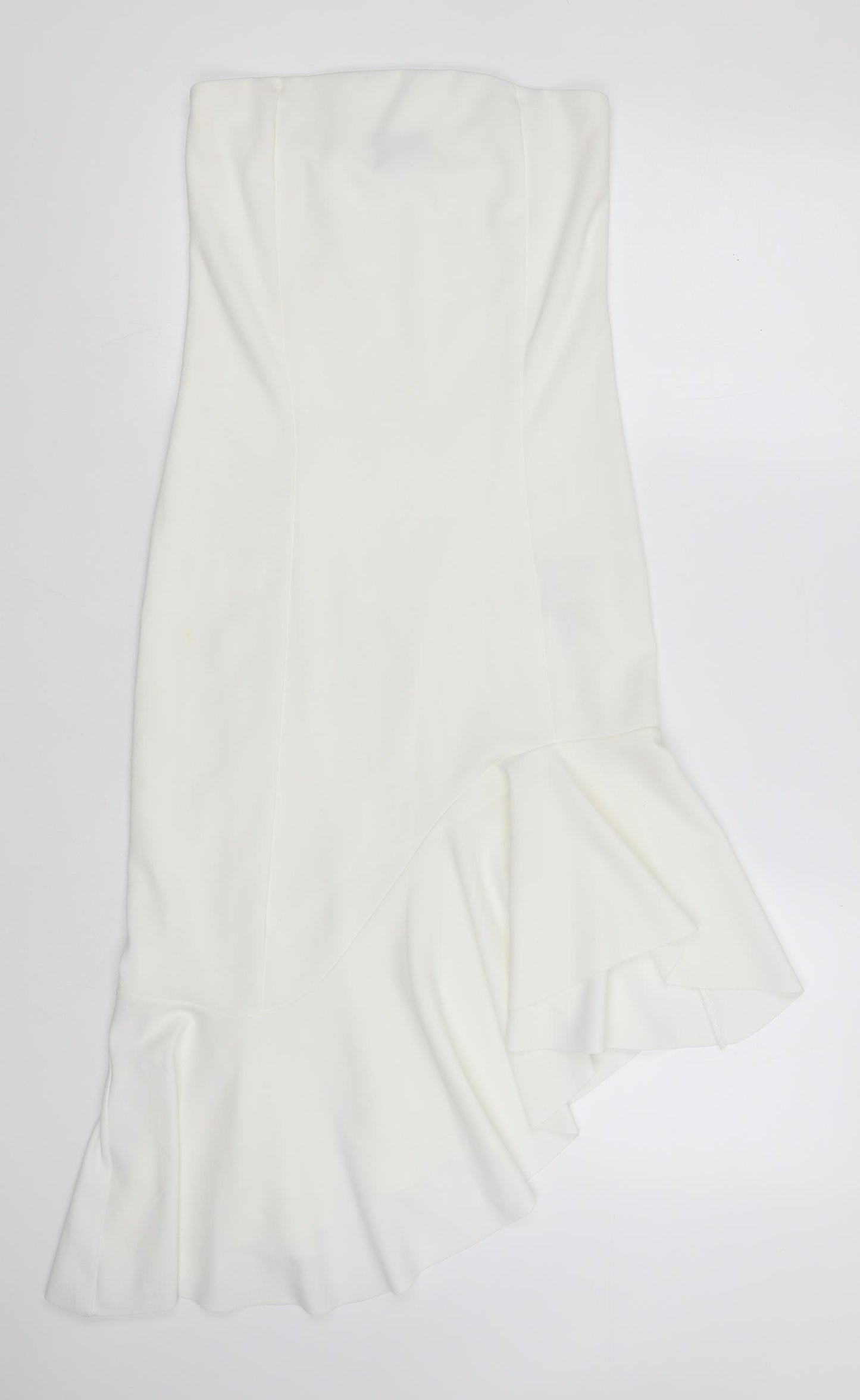 New Look Womens White  Polyester Fit & Flare  Size 10  Off the Shoulder