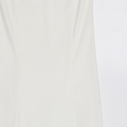 New Look Womens White  Polyester Fit & Flare  Size 10  Off the Shoulder
