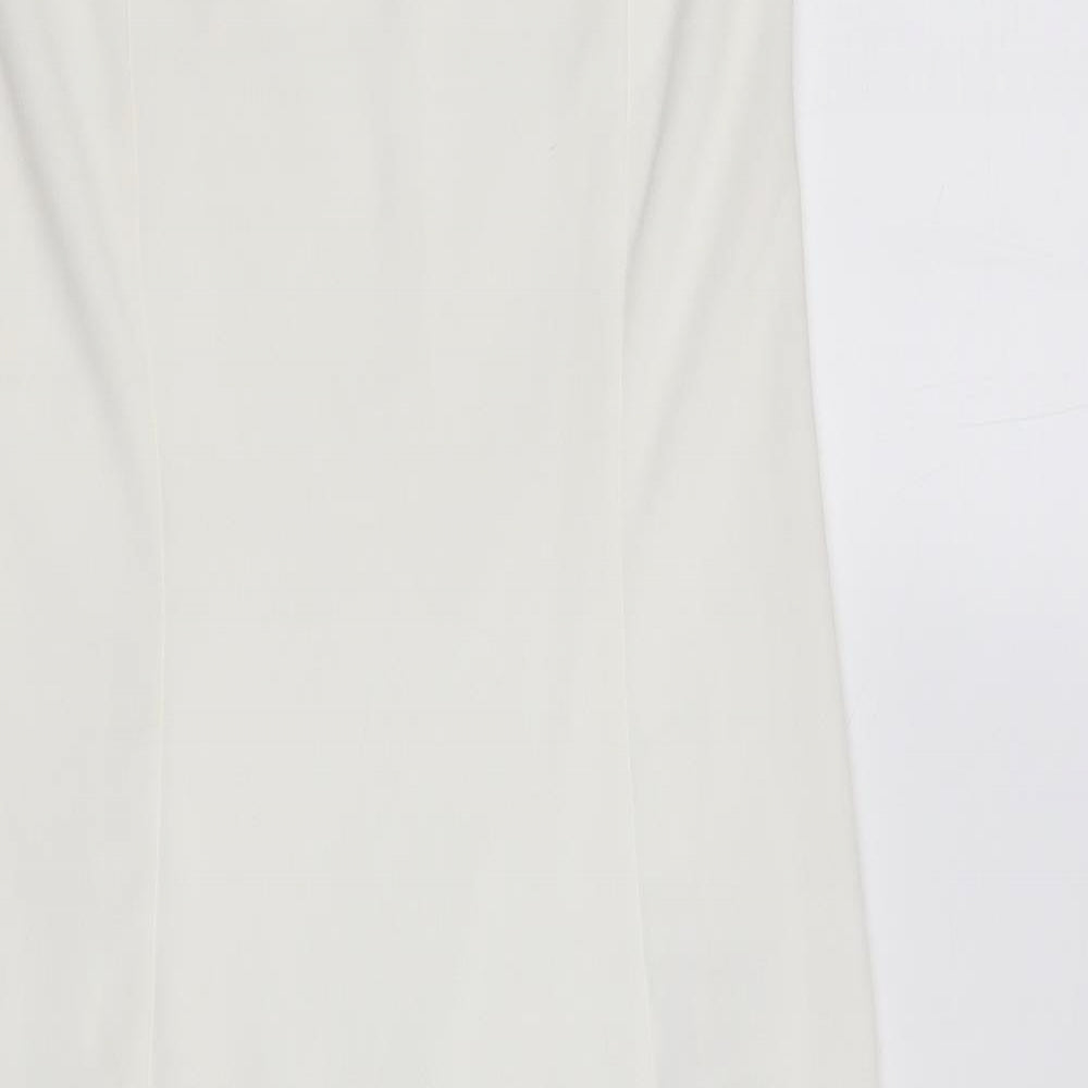 New Look Womens White  Polyester Fit & Flare  Size 10  Off the Shoulder