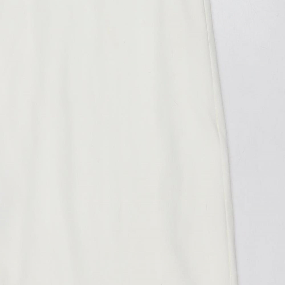 New Look Womens White  Polyester Fit & Flare  Size 10  Off the Shoulder