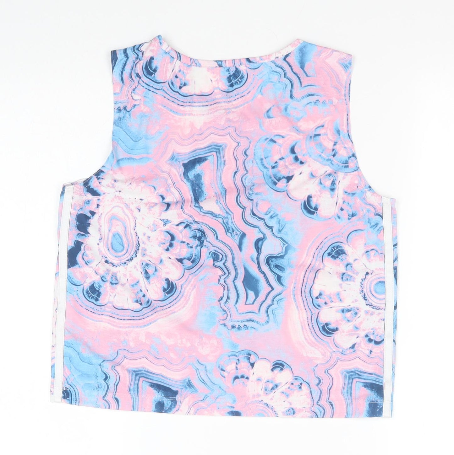 adidas Boys Blue Geometric  Basic Tank Size 14-15 Years Round Neck