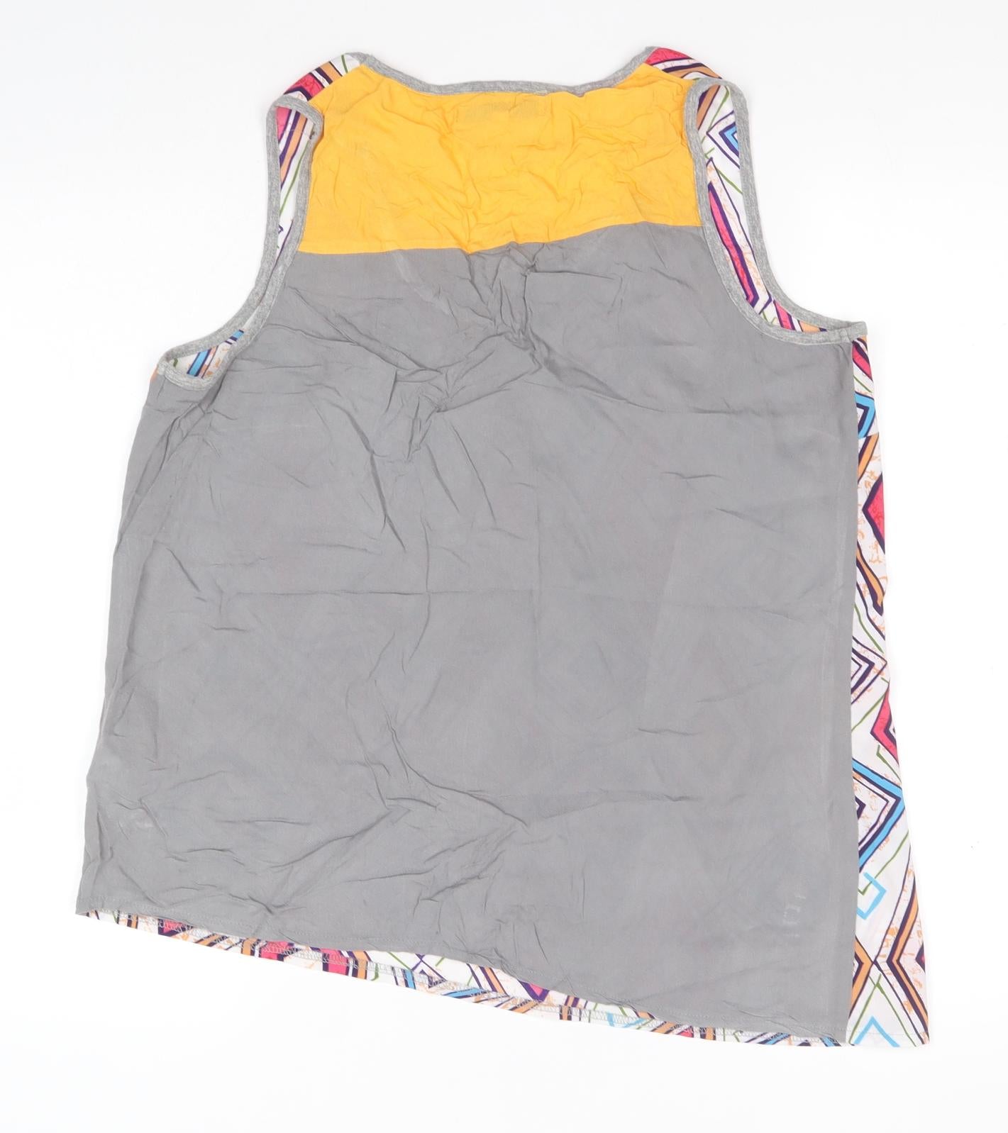 NEXT Womens Multicoloured Geometric Polyester Basic Tank Size 14 Round Neck