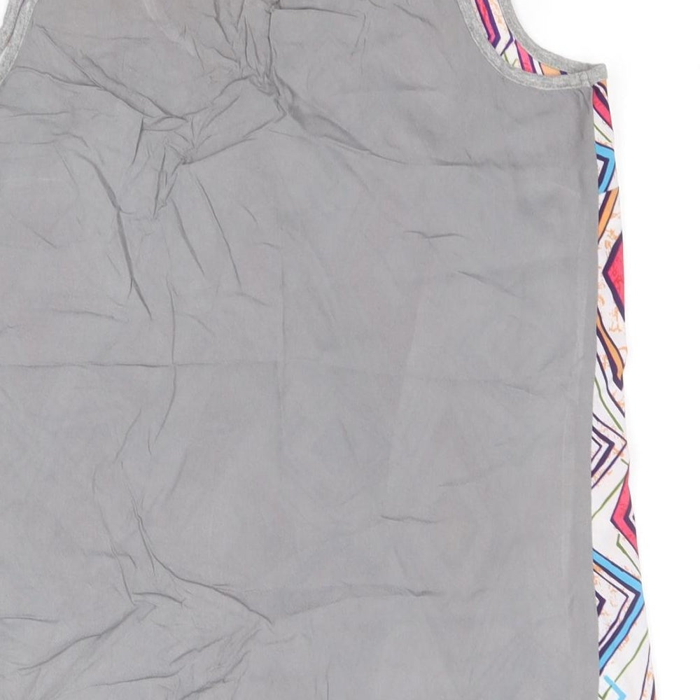 NEXT Womens Multicoloured Geometric Polyester Basic Tank Size 14 Round Neck