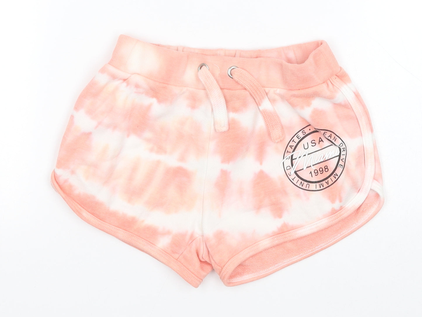New Look Girls Pink Geometric Polyester Sweat Shorts Size 9 Years  Regular