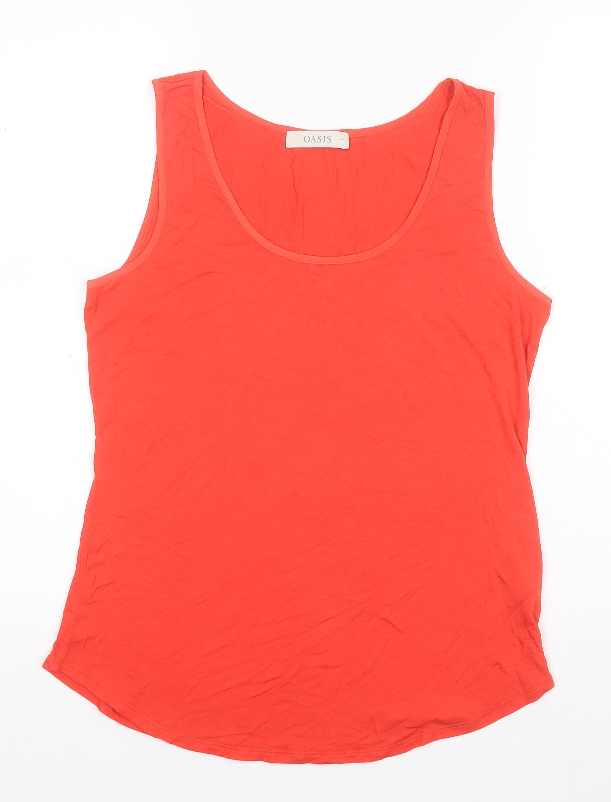 Oasis Womens Red  Viscose Basic Tank Size M Round Neck
