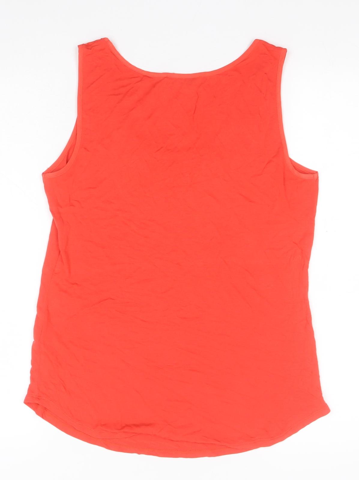 Oasis Womens Red  Viscose Basic Tank Size M Round Neck