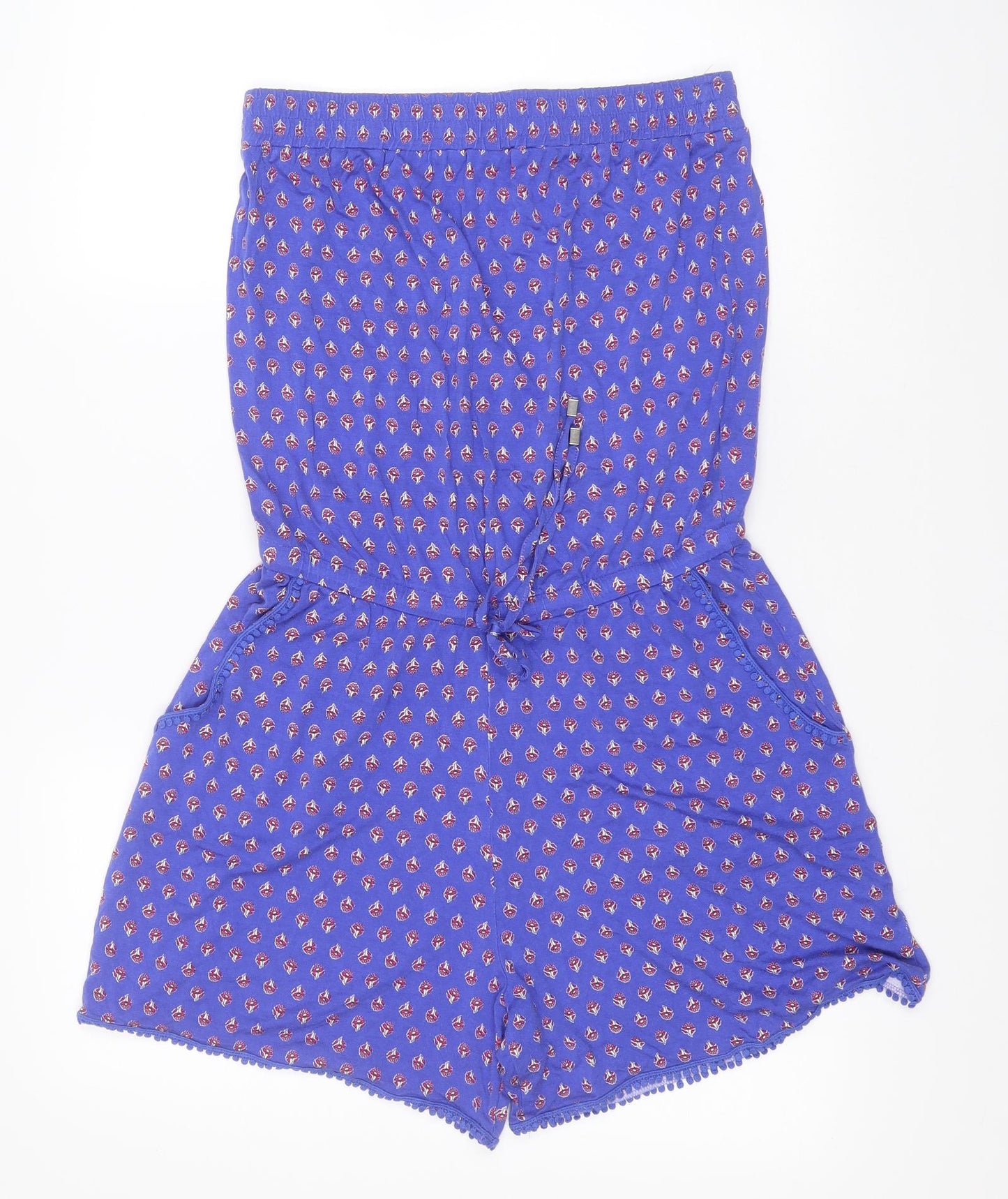NEXT Womens Blue Floral Viscose Jumpsuit One-Piece Size 12
