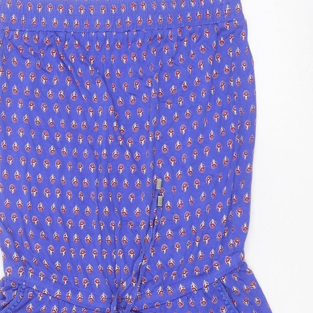 NEXT Womens Blue Floral Viscose Jumpsuit One-Piece Size 12
