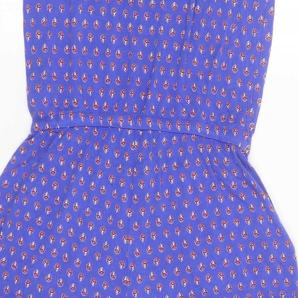 NEXT Womens Blue Floral Viscose Jumpsuit One-Piece Size 12