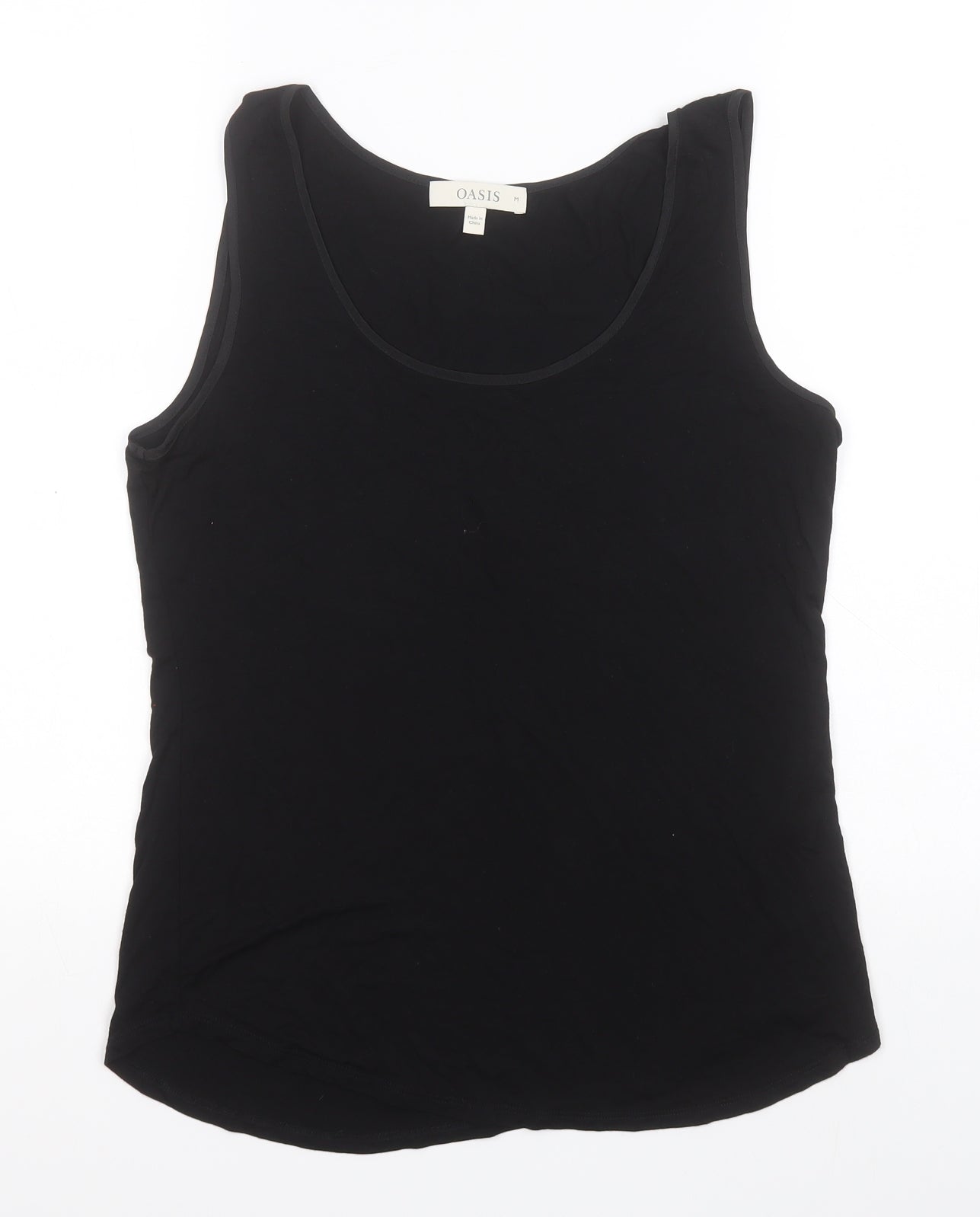 Oasis Womens Black  Viscose Basic Tank Size M Round Neck