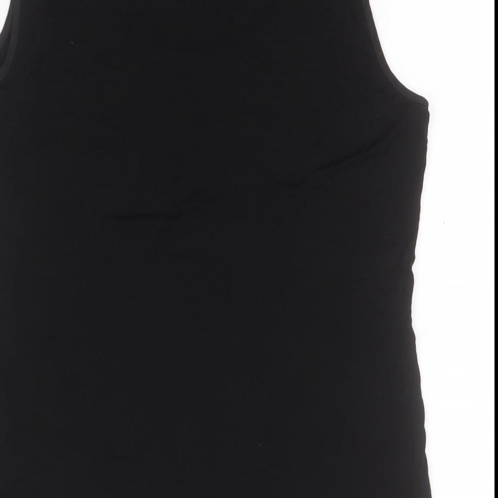 Oasis Womens Black  Viscose Basic Tank Size M Round Neck