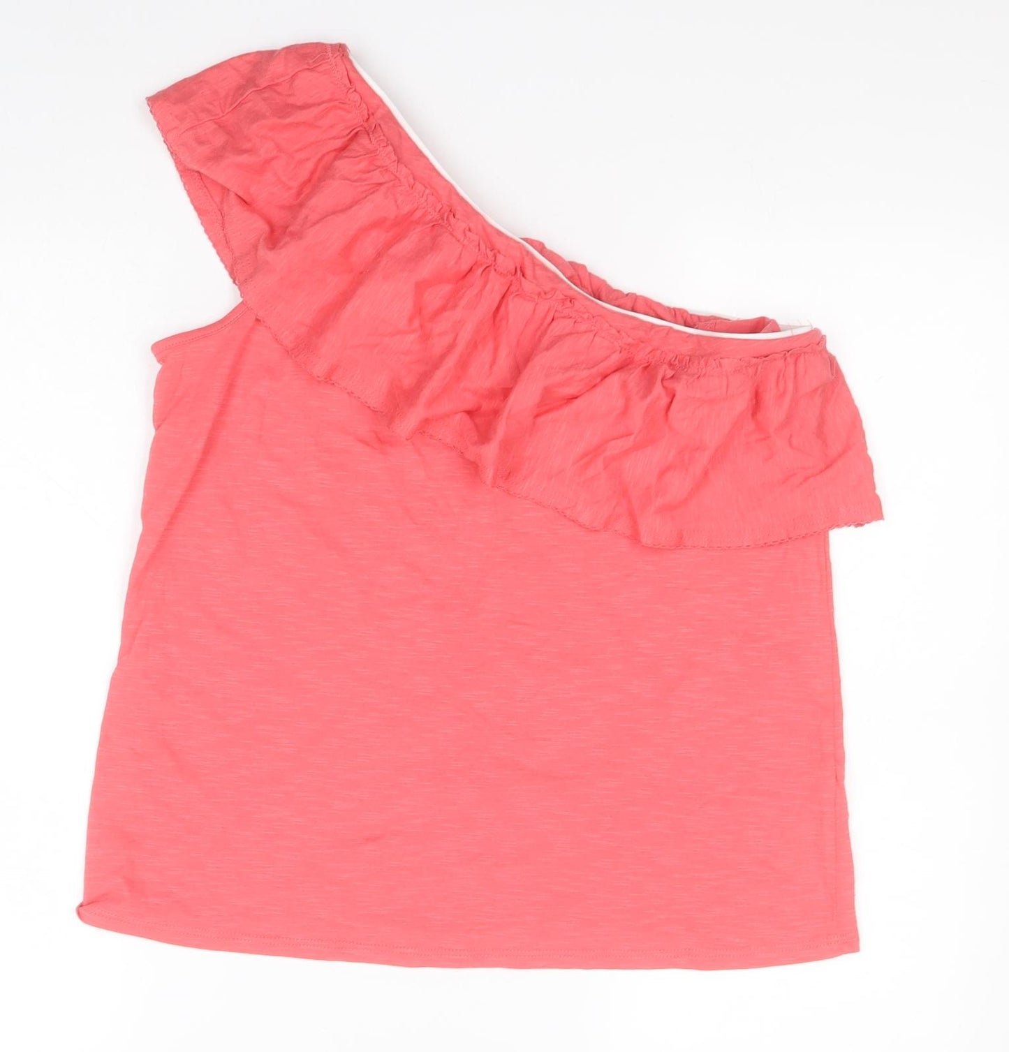 NEXT Womens Pink  Cotton Basic T-Shirt Size 12 One Shoulder