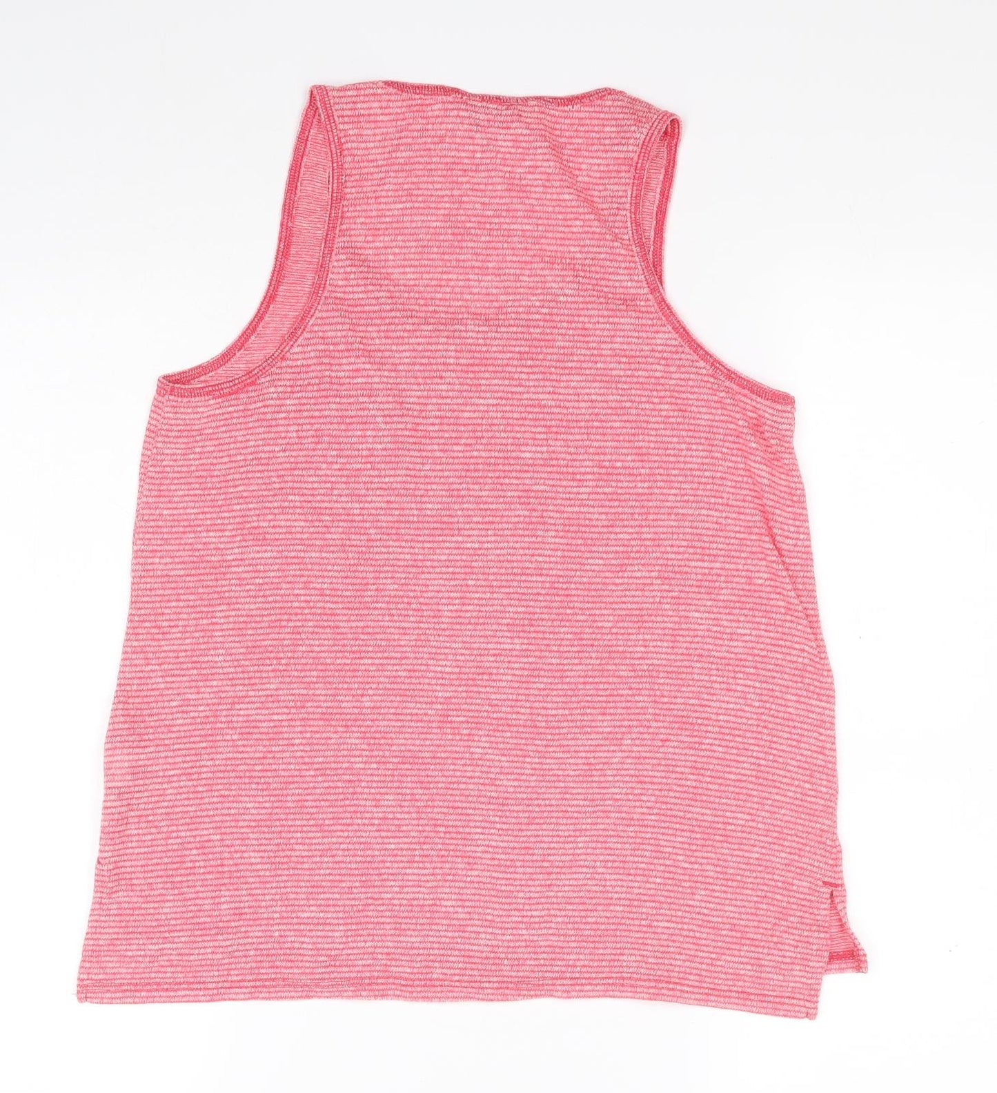 NEXT Womens Pink Striped Polyester Basic Tank Size 10 Round Neck