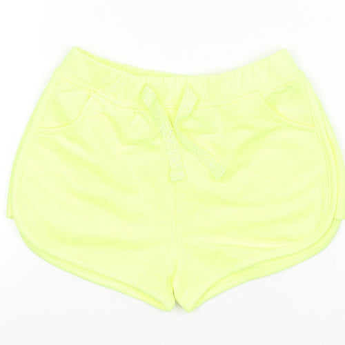Matalan Girls Yellow  Cotton Sweat Shorts Size 7 Years  Regular