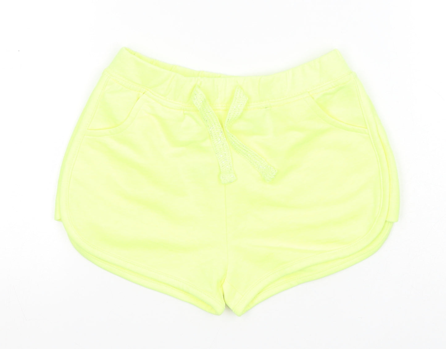 Matalan Girls Yellow  Cotton Sweat Shorts Size 7 Years  Regular