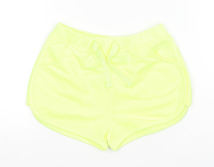Matalan Girls Yellow  Cotton Sweat Shorts Size 7 Years  Regular