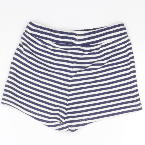 NEXT Girls Blue Striped Cotton Sailor Shorts Size 7 Years  Regular