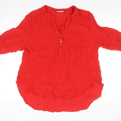 Canda Womens Red   Basic T-Shirt  V-Neck