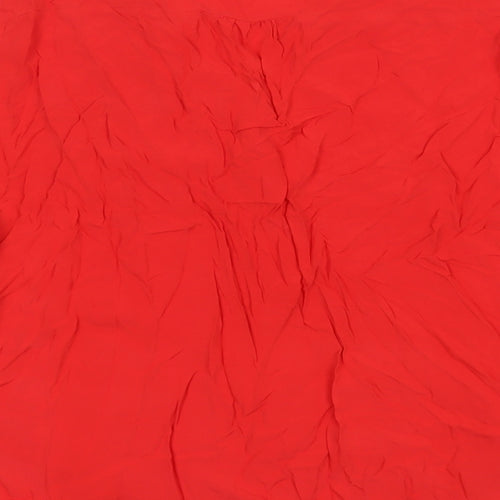 Canda Womens Red   Basic T-Shirt  V-Neck