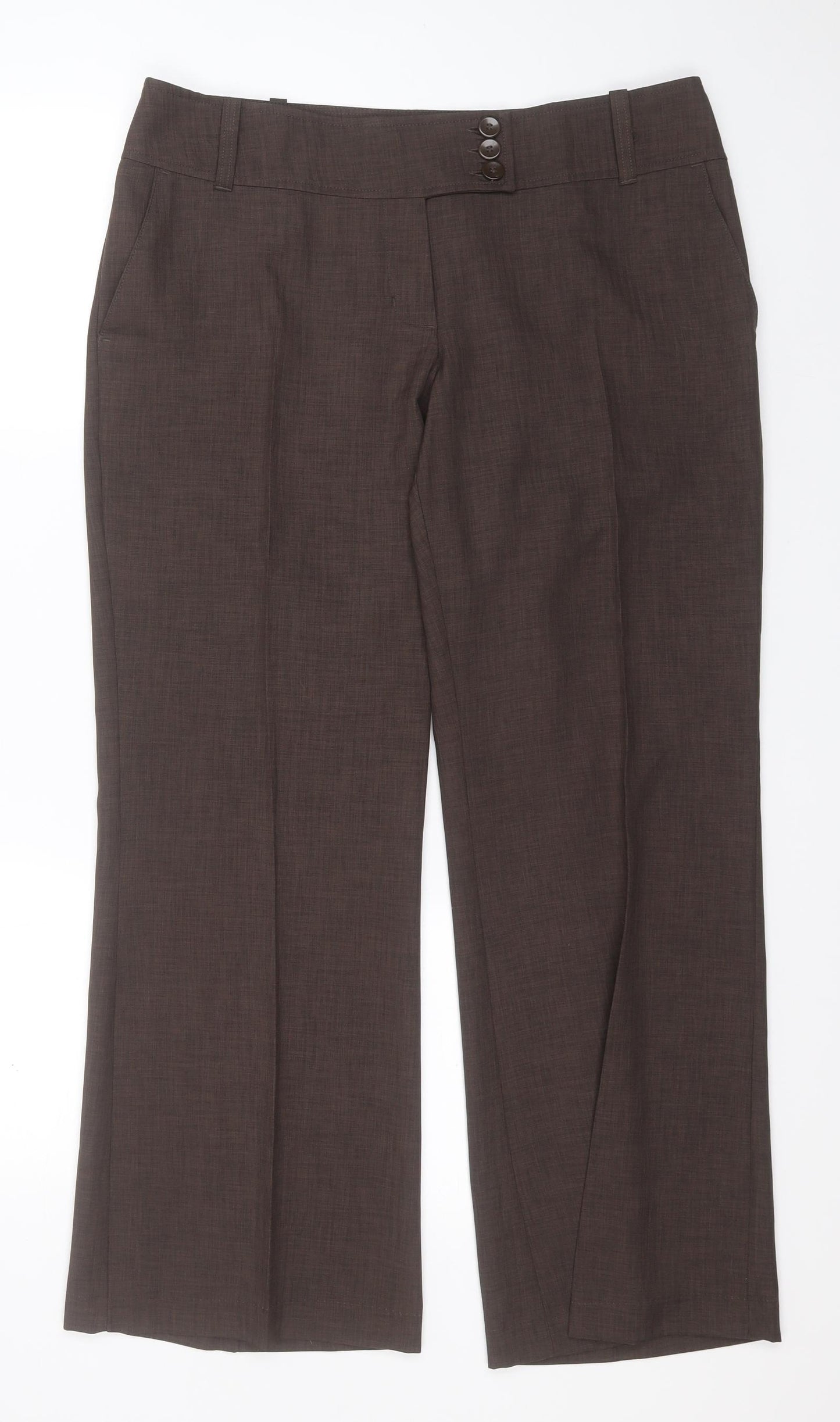 F&F Womens Brown  Polyester Trousers  Size 14 L28 in Regular