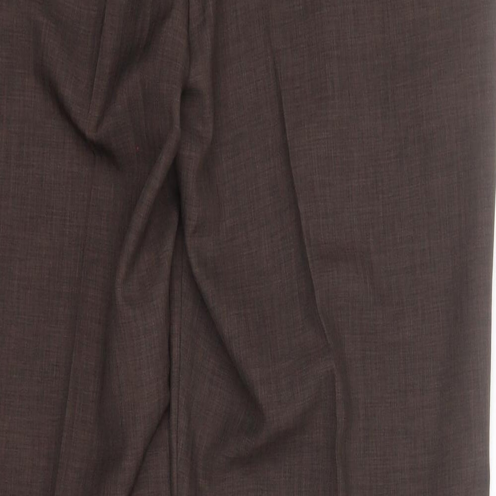 F&F Womens Brown  Polyester Trousers  Size 14 L28 in Regular