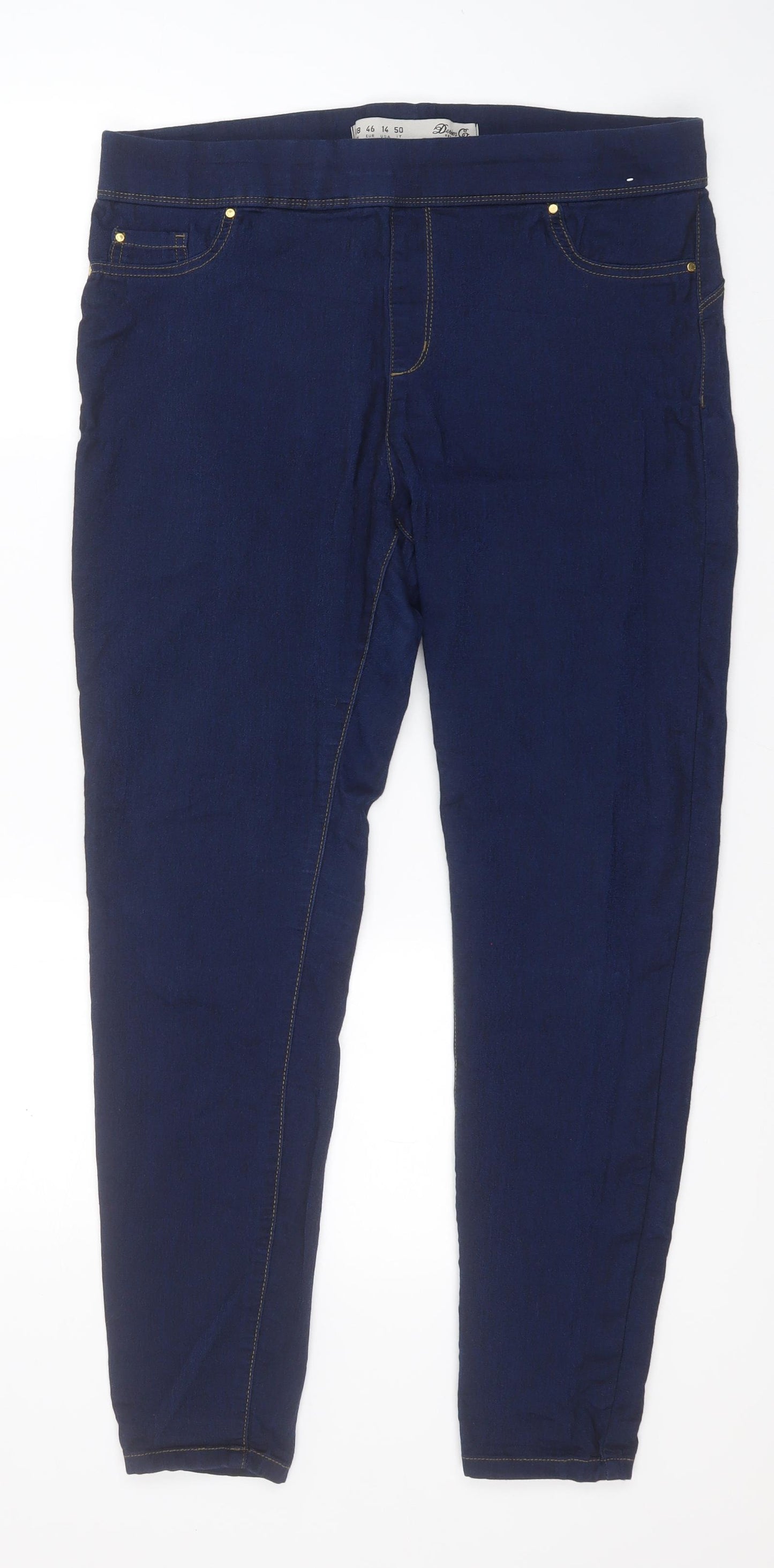 Primark Womens Blue  Cotton Jegging Jeans Size 18 L27 in Regular