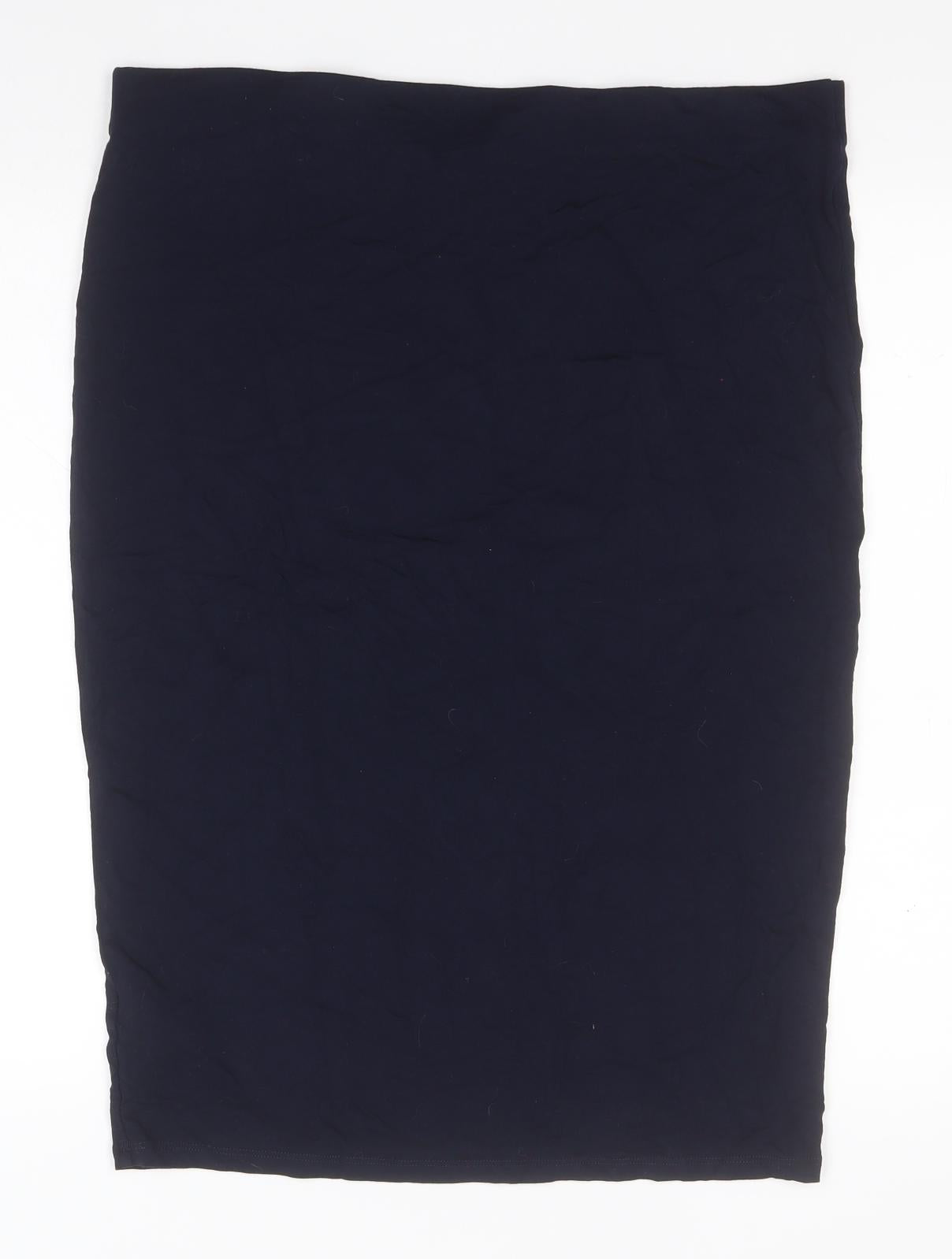 Dorothy Perkins Womens Blue  Viscose Straight & Pencil Skirt Size 18