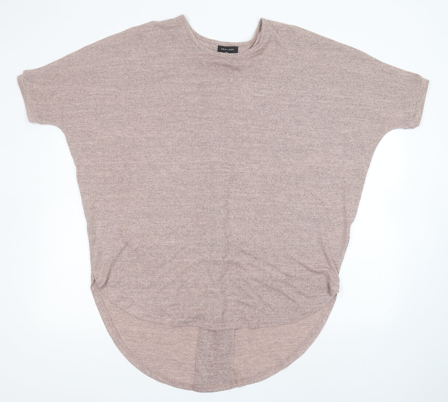 New Look Womens Grey  Polyester Basic T-Shirt Size M Round Neck