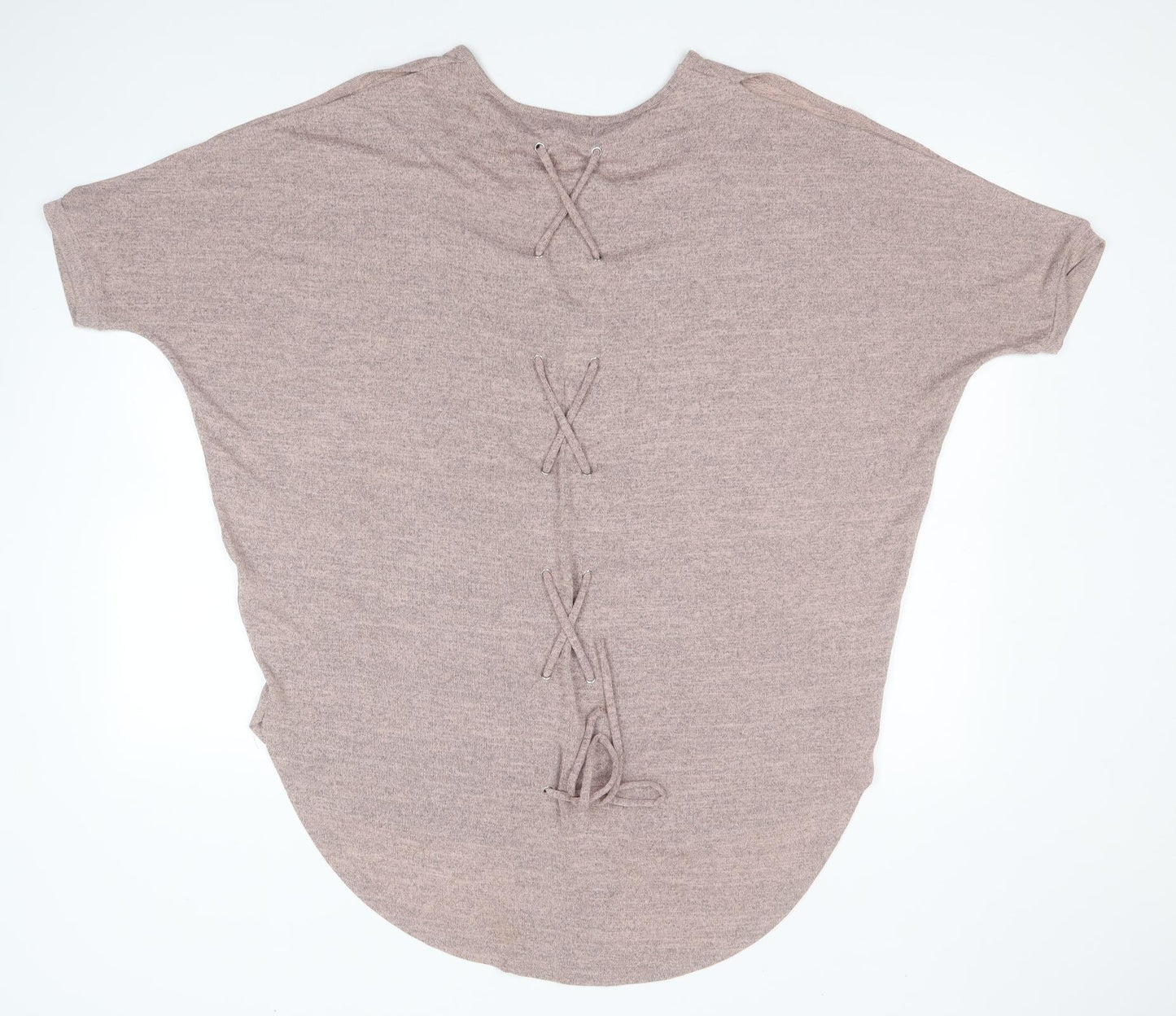 New Look Womens Grey  Polyester Basic T-Shirt Size M Round Neck