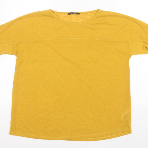 Debenhams Womens Orange Round Neck  Polyester Pullover Jumper Size 16