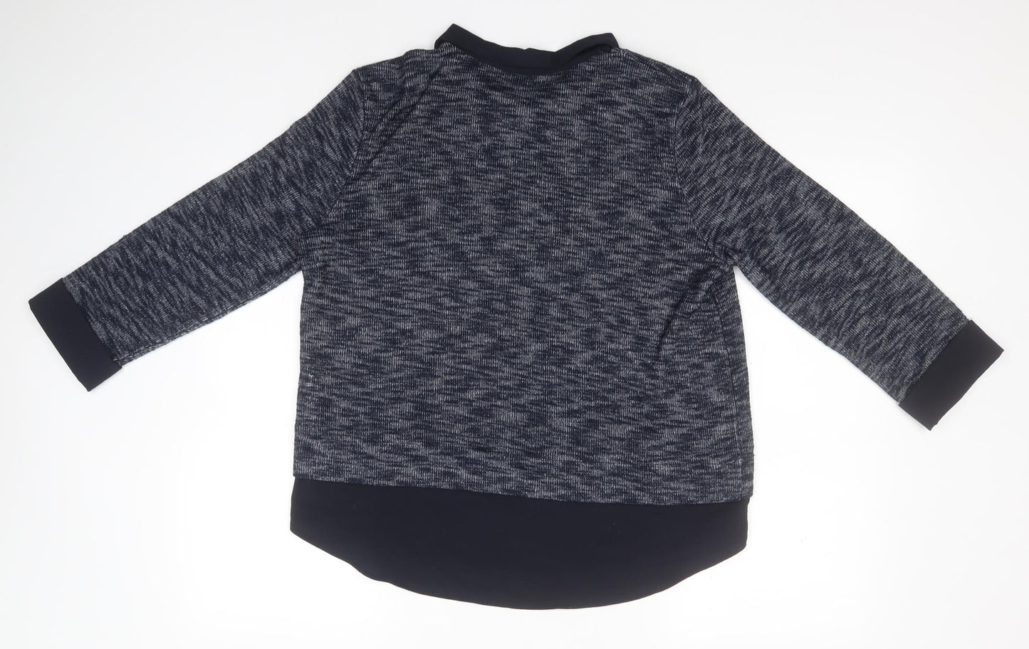 TU Womens Blue Collared  Viscose Pullover Jumper Size 16