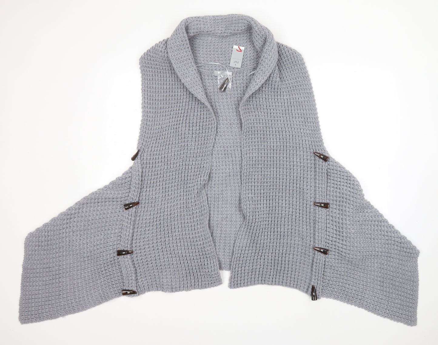 F&F Womens Grey Round Neck  Acrylic Cardigan Jumper Size 16